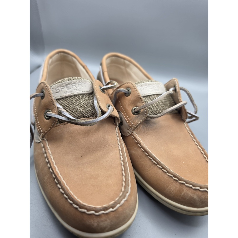 Sperry Top-Sider Women's 10M Tan Leather Boat Shoes Loafers STS95589